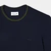 Ανδρικό ελαστικό T-shirt με ρίγες και γιακά Ανδρικό ελαστικό T-shirt με ρίγες και γιακά