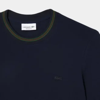 Ανδρικό ελαστικό T-shirt με ρίγες και γιακά