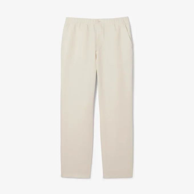 Ανδρικό παντελόνι από λινό twill με κανονική εφαρμογή Ανδρικό παντελόνι από λινό twill με κανονική εφαρμογή