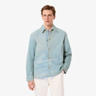 Ανδρικό πουκάμισο τύπου overshirt με μοτίβο τοπίου