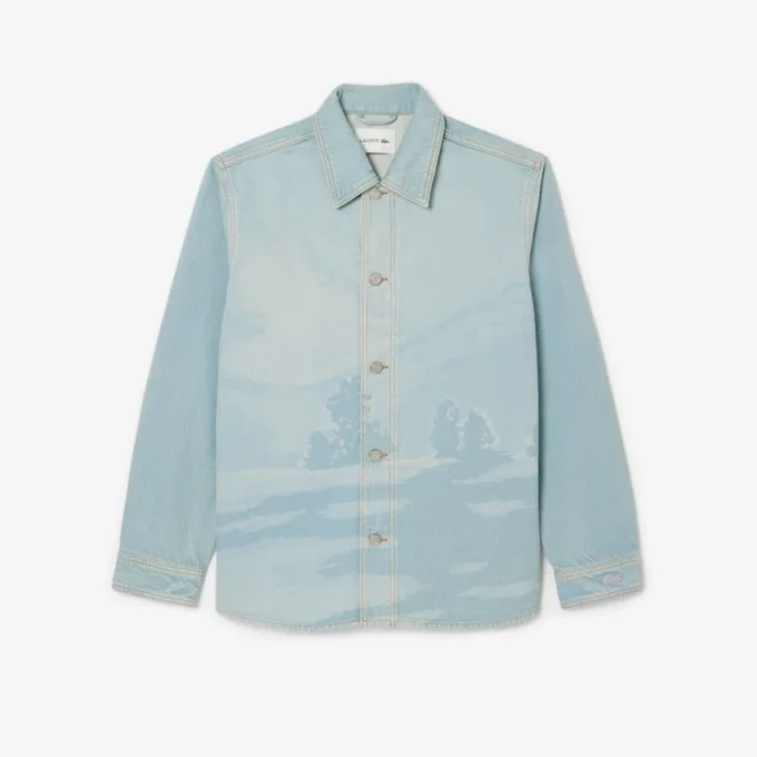 Ανδρικό πουκάμισο τύπου overshirt με μοτίβο τοπίου Ανδρικό πουκάμισο τύπου overshirt με μοτίβο τοπίου