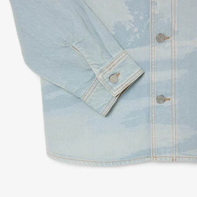 Ανδρικό πουκάμισο τύπου overshirt με μοτίβο τοπίου Ανδρικό πουκάμισο τύπου overshirt με μοτίβο τοπίου