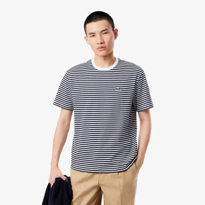 Ανδρικό ριγέ T-shirt από βαρύ βαμβάκι