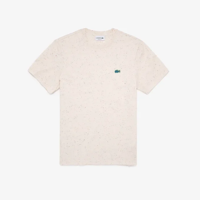 Ανδρικό T-shirt από βαμβακερό jersey με στίγματα, κανονική εφαρμογή Ανδρικό T-shirt από βαμβακερό jersey με στίγματα, κανονική εφαρμογή