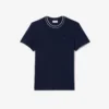 Ανδρικό T-shirt με ελαστικό πικέ και ριγέ γιακά Ανδρικό T-shirt με ελαστικό πικέ και ριγέ γιακά