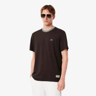 Ανδρικό T-shirt με ρίγες στο λαιμό, κατασκευασμένο στη Γαλλία