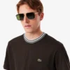 Ανδρικό T-shirt με ρίγες στο λαιμό, κατασκευασμένο στη Γαλλία Ανδρικό T-shirt με ρίγες στο λαιμό, κατασκευασμένο στη Γαλλία