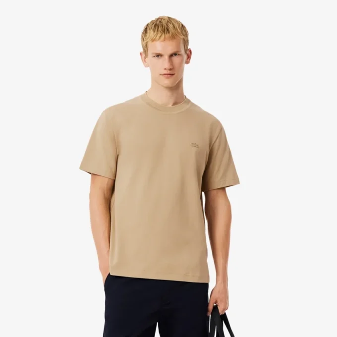 Ανδρικό T-shirt Petit Piqua με ραβδωτό λαιμό Ανδρικό T-shirt Petit Piqua με ραβδωτό λαιμό