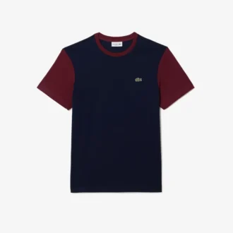 Ανδρικό βαμβακερό T-shirt με χρωματικά μπλοκ και κανονική εφαρμογή