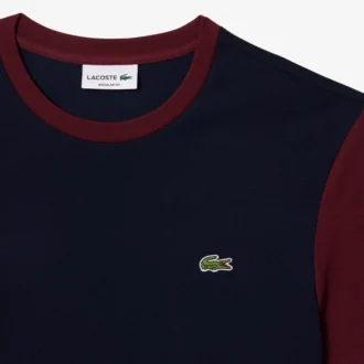 Ανδρικό βαμβακερό T-shirt με χρωματικά μπλοκ και κανονική εφαρμογή