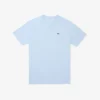 Ανδρικό βαμβακερό T-shirt με ραβδωτό V-neck και ψηλό σωματότυπο Ανδρικό βαμβακερό T-shirt με ραβδωτό V-neck και ψηλό σωματότυπο