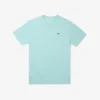 Ανδρικό βαμβακερό T-shirt με ραβδωτό V-neck και ψηλό σωματότυπο Ανδρικό βαμβακερό T-shirt με ραβδωτό V-neck και ψηλό σωματότυπο