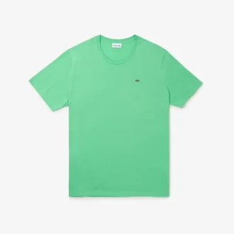 Ανδρικό βαμβακερό T-shirt με στρογγυλό λαιμό και φαρδιά γραμμή