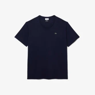 Ανδρικό βαμβακερό T-shirt με στρογγυλό λαιμό και φαρδιά γραμμή