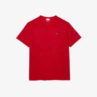 Ανδρικό βαμβακερό T-shirt με στρογγυλό λαιμό και φαρδιά γραμμή