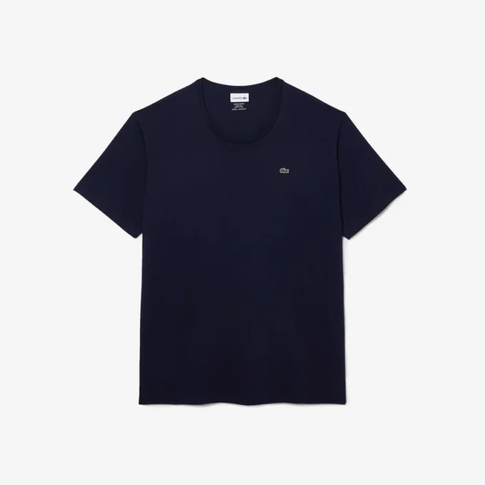 Ανδρικό βαμβακερό T-shirt με στρογγυλό λαιμό και φαρδιά γραμμή Ανδρικό βαμβακερό T-shirt με στρογγυλό λαιμό και φαρδιά γραμμή