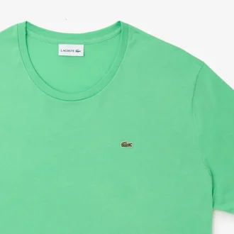 Ανδρικό βαμβακερό T-shirt με στρογγυλό λαιμό και φαρδιά γραμμή