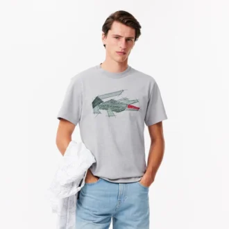Ανδρικό βαρύ βαμβακερό T-shirt με σχέδιο κροκοδείλου Ανδρικό βαρύ βαμβακερό T-shirt με σχέδιο κροκοδείλου