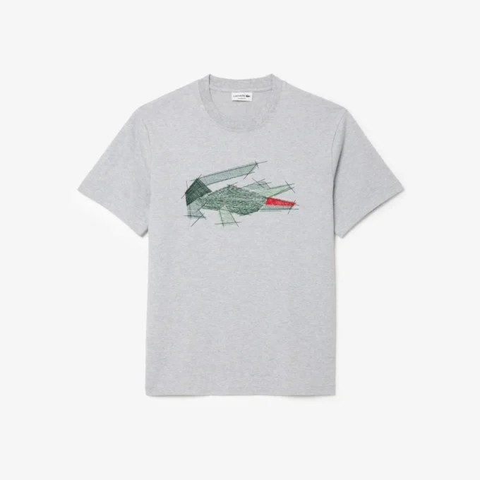Ανδρικό βαρύ βαμβακερό T-shirt με σχέδιο κροκοδείλου Ανδρικό βαρύ βαμβακερό T-shirt με σχέδιο κροκοδείλου