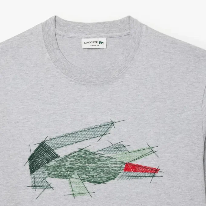 Ανδρικό βαρύ βαμβακερό T-shirt με σχέδιο κροκοδείλου Ανδρικό βαρύ βαμβακερό T-shirt με σχέδιο κροκοδείλου