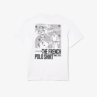 Ανδρικό βαρύ βαμβακερό T-shirt με τύπωμα στην πλάτη