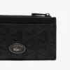 Δερμάτινη θήκη καρτών με φερμουάρ και μονόγραμμα