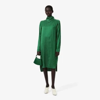 Φορέμα με λαιμόκοψη σε σατέν με τύπωμα Runway