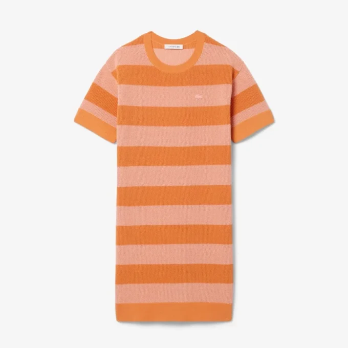 Φορέμα-T-shirt από πλεκτό πλέγμα με ρίγες Φορέμα-T-shirt από πλεκτό πλέγμα με ρίγες