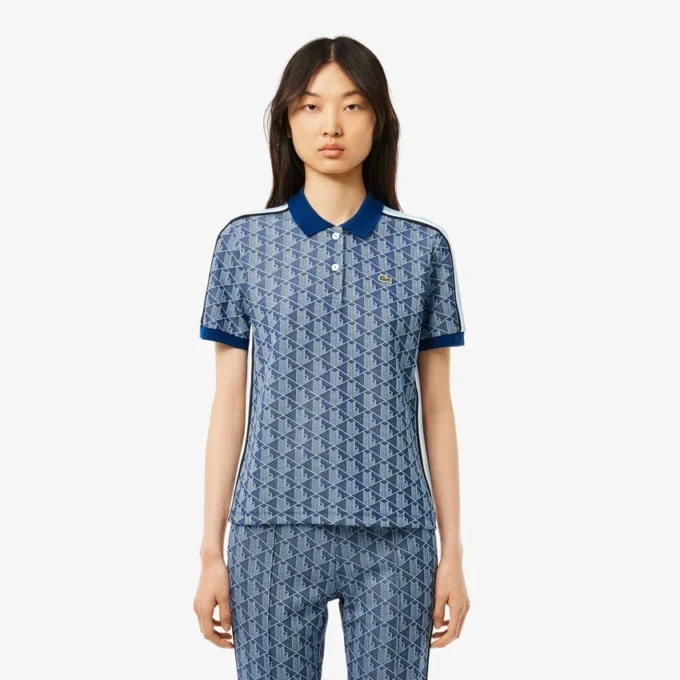 Γυναικείες Polo Μπλούζες Slim Fit Monogram Γυναικείες Polo Μπλούζες Slim Fit Monogram