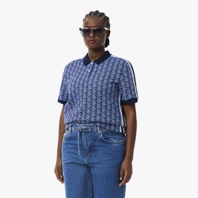 Γυναικείες Polo Μπλούζες Slim Fit Monogram Γυναικείες Polo Μπλούζες Slim Fit Monogram