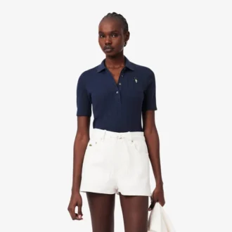 Γυναικείες Polo Μπλούζες Slim Fit Pointelle με το λογότυπο L.12.D