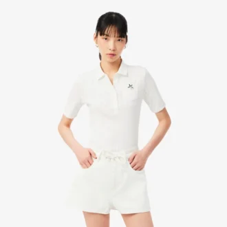 Γυναικείες Polo Μπλούζες Slim Fit Pointelle με το λογότυπο L.12.D Γυναικείες Polo Μπλούζες Slim Fit Pointelle με το λογότυπο L.12.D