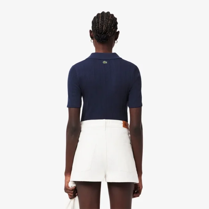 Γυναικείες Polo Μπλούζες Slim Fit Pointelle με το λογότυπο L.12.D Γυναικείες Polo Μπλούζες Slim Fit Pointelle με το λογότυπο L.12.D