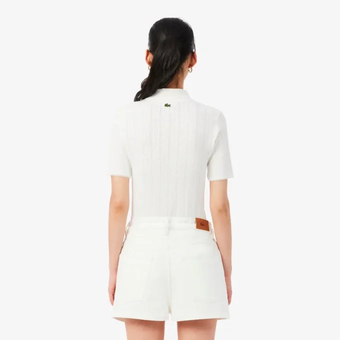 Γυναικείες Polo Μπλούζες Slim Fit Pointelle με το λογότυπο L.12.D Γυναικείες Polo Μπλούζες Slim Fit Pointelle με το λογότυπο L.12.D