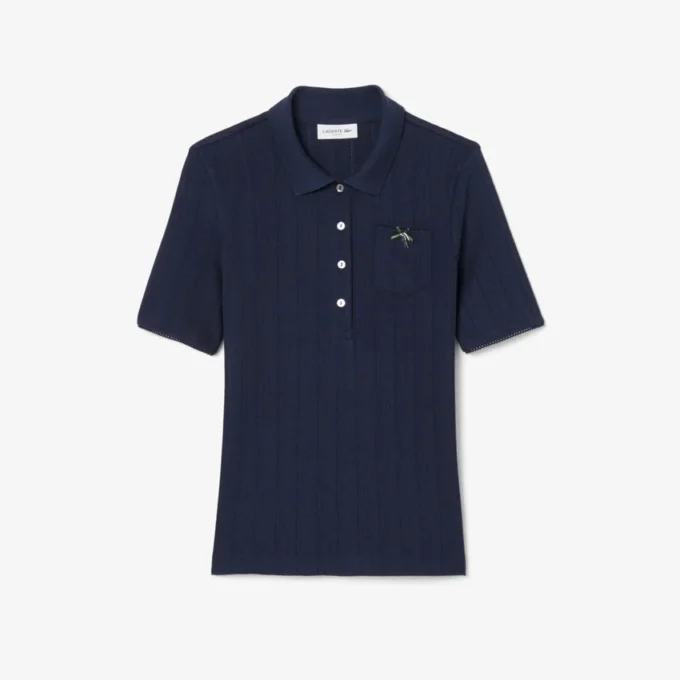 Γυναικείες Polo Μπλούζες Slim Fit Pointelle με το λογότυπο L.12.D Γυναικείες Polo Μπλούζες Slim Fit Pointelle με το λογότυπο L.12.D
