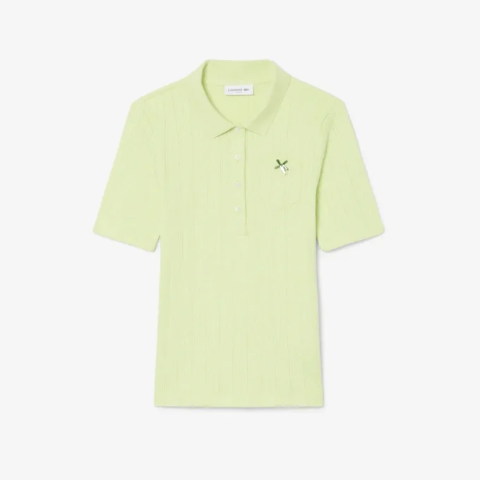 Γυναικείες Polo Μπλούζες Slim Fit Pointelle με το λογότυπο L.12.D Γυναικείες Polo Μπλούζες Slim Fit Pointelle με το λογότυπο L.12.D