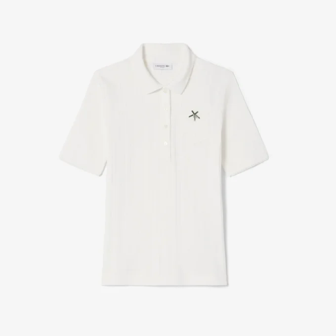 Γυναικείες Polo Μπλούζες Slim Fit Pointelle με το λογότυπο L.12.D Γυναικείες Polo Μπλούζες Slim Fit Pointelle με το λογότυπο L.12.D