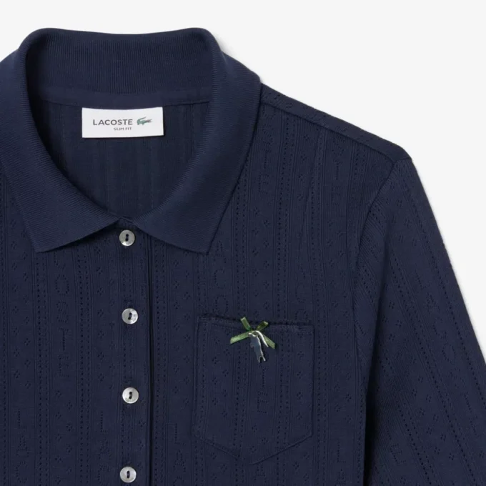 Γυναικείες Polo Μπλούζες Slim Fit Pointelle με το λογότυπο L.12.D Γυναικείες Polo Μπλούζες Slim Fit Pointelle με το λογότυπο L.12.D