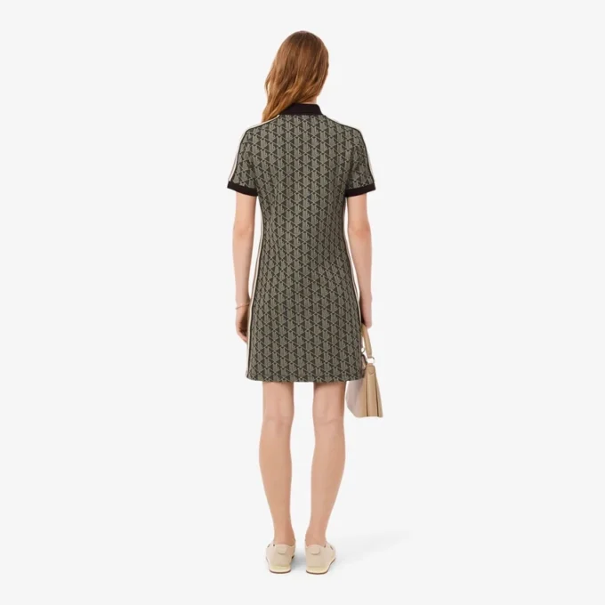 Γυναικείο φόρεμα πόλο με στενή εφαρμογή και μονόγραμμα