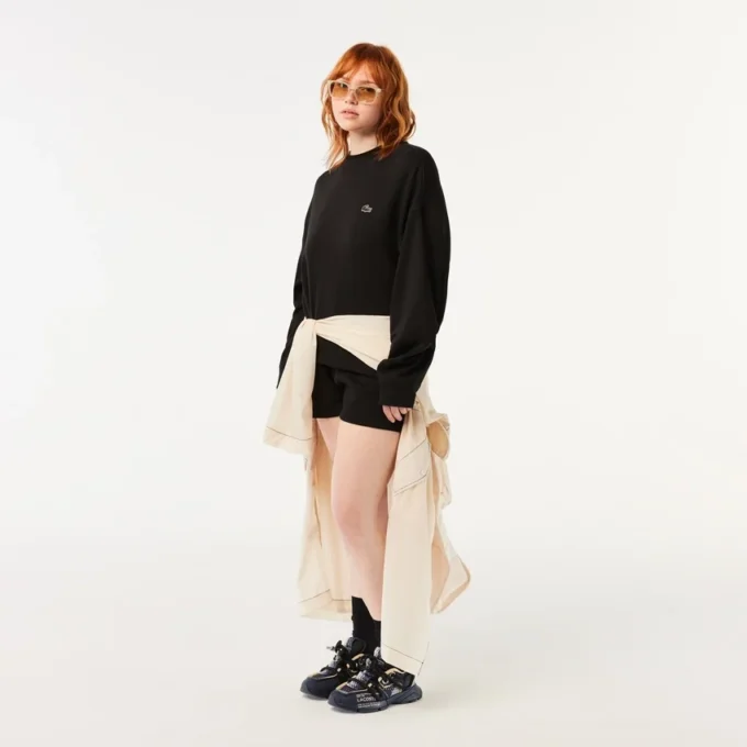 Γυναικείο φούτερ από βαμβάκι σε oversized γραμμή Γυναικείο φούτερ από βαμβάκι σε oversized γραμμή
