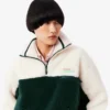 Γυναικείο φούτερ φλις με ψηλό γιακά και oversized γραμμή Γυναικείο φούτερ φλις με ψηλό γιακά και oversized γραμμή