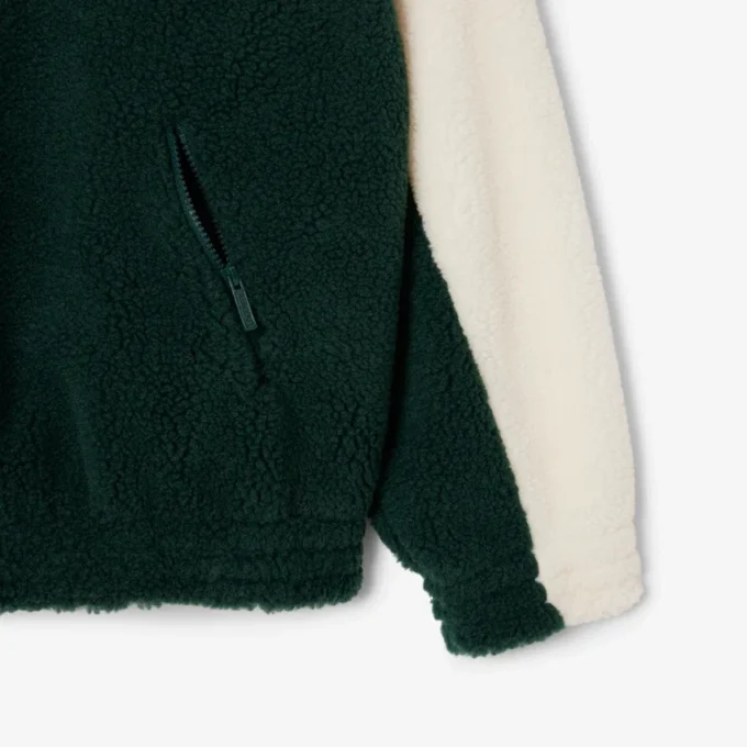 Γυναικείο φούτερ φλις με ψηλό γιακά και oversized γραμμή Γυναικείο φούτερ φλις με ψηλό γιακά και oversized γραμμή