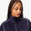 Γυναικείο φούτερ βελούδου με φερμουάρ και oversized γραμμή Γυναικείο φούτερ βελούδου με φερμουάρ και oversized γραμμή