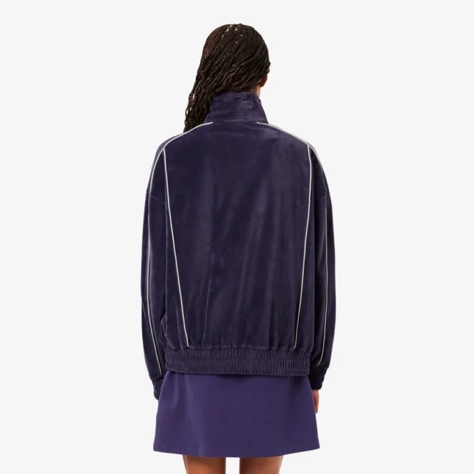 Γυναικείο φούτερ βελούδου με φερμουάρ και oversized γραμμή Γυναικείο φούτερ βελούδου με φερμουάρ και oversized γραμμή