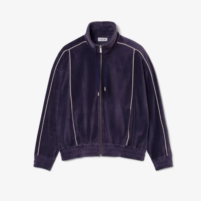 Γυναικείο φούτερ βελούδου με φερμουάρ και oversized γραμμή Γυναικείο φούτερ βελούδου με φερμουάρ και oversized γραμμή