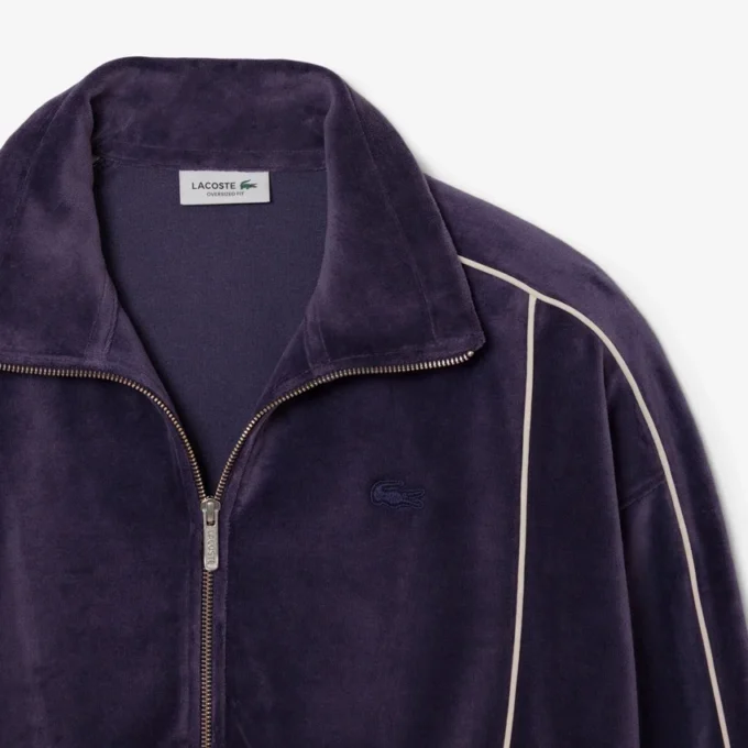 Γυναικείο φούτερ βελούδου με φερμουάρ και oversized γραμμή Γυναικείο φούτερ βελούδου με φερμουάρ και oversized γραμμή