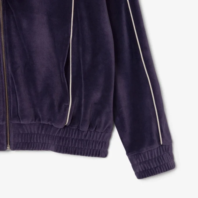 Γυναικείο φούτερ βελούδου με φερμουάρ και oversized γραμμή Γυναικείο φούτερ βελούδου με φερμουάρ και oversized γραμμή