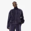Γυναικείο φούτερ βελούδου με φερμουάρ και oversized γραμμή Γυναικείο φούτερ βελούδου με φερμουάρ και oversized γραμμή