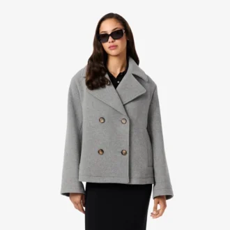 Γυναικείο κοντό oversized παλτό από μείγμα μαλλιού The Blend