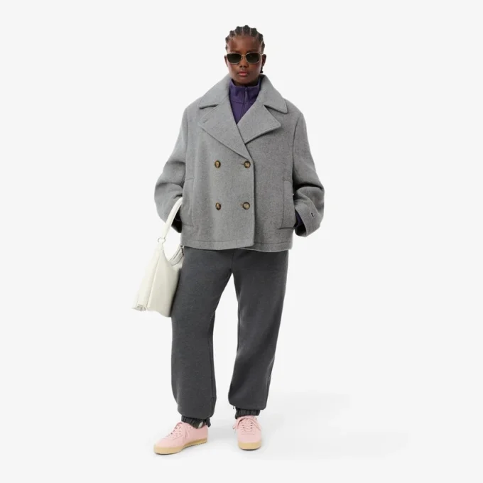 Γυναικείο κοντό oversized παλτό από μείγμα μαλλιού The Blend Γυναικείο κοντό oversized παλτό από μείγμα μαλλιού The Blend